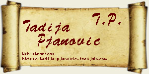 Tadija Pjanović vizit kartica